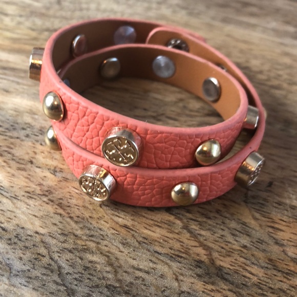 Tory Burch Jewelry - TB wrap Leather bracelet Stud